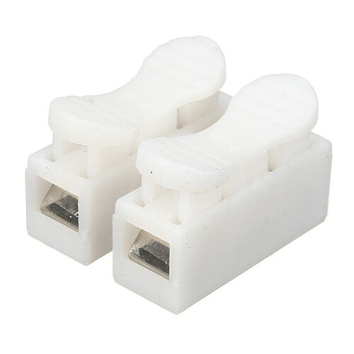 500Pcs Plastic 2 Pin Push Quick Cable Connector Wiring Terminal 10A 250V 1