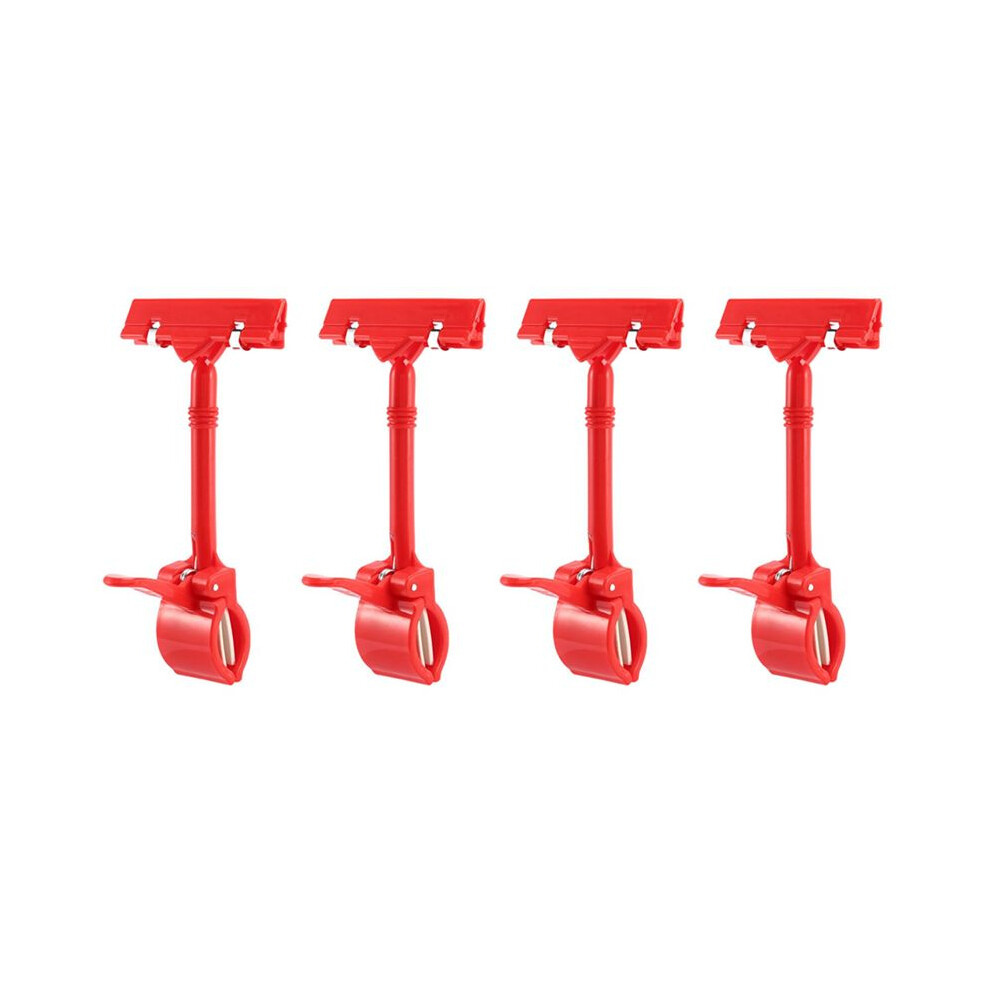 4X Merchandise Retail Sign Card Price Tag Display Holder Clip Clamp Red 6032352883721