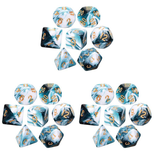 21 Stycken Tärningssats Polyedrisk Tärningssats Rollspelstärningar för DND Pathfinder Rollspel RPG