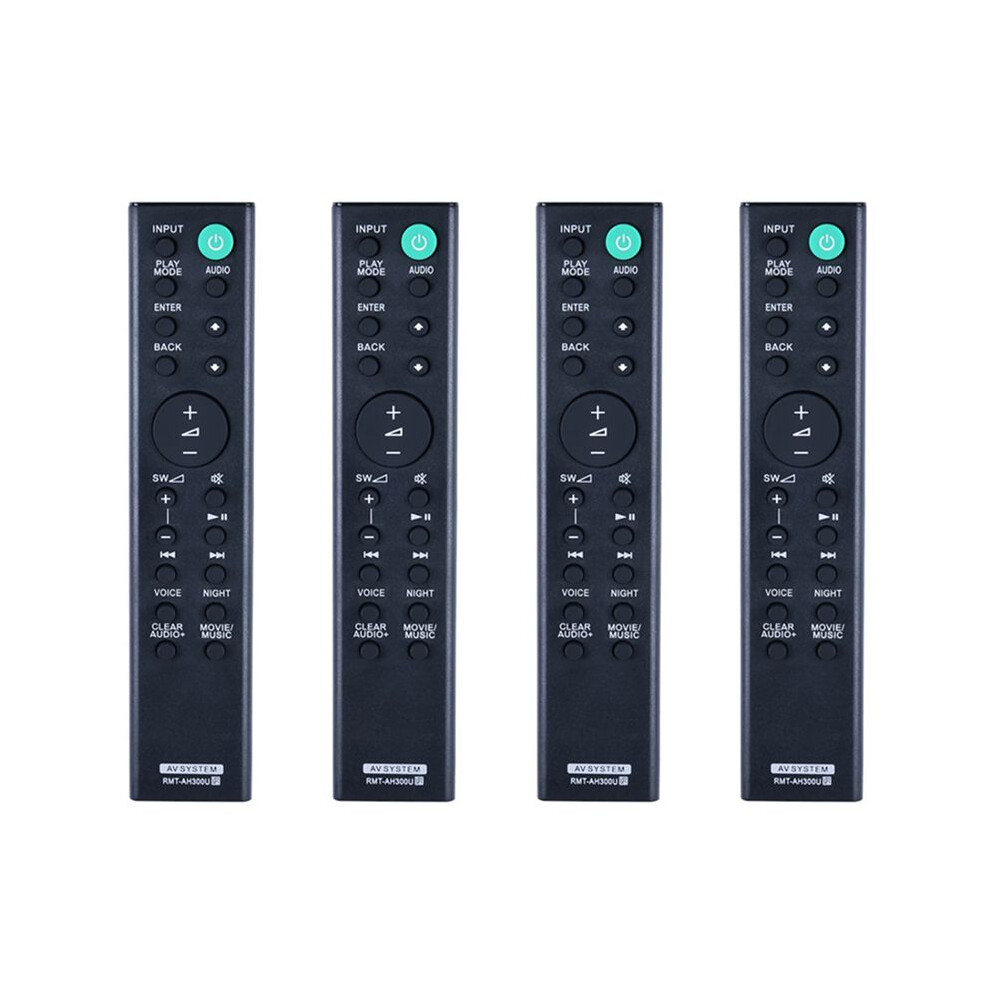 4X Rmt-Ah300u Soundbar Remote Control For Sound Bar Ht-Ct291 Sa-Ct290 Sa-Ct291 Ht-Ct290 Htct290 Black 4711480247569
