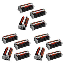 Pack van 120 DIN-Railterminals,0,08-4 mm² PCT-211 DIN-Railterminals,Zwarte Aansluitblokkenset,Elektrisch Aansluitblok