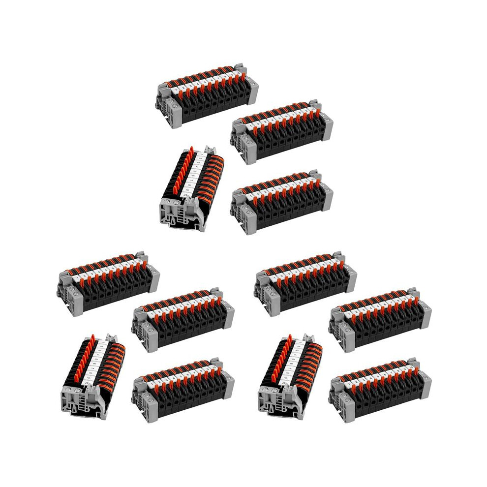 Pack Of 120 Din Rail Terminals,0.08-4 Mmâ² Pct-211 Din Rail Terminals,Black Terminal Block Kit 4713045401133