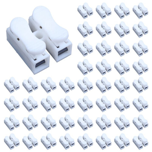 500PCS CH2 Spring Quick Wire Connector Cable Clamp Terminal Block Connector for LED Strip Light