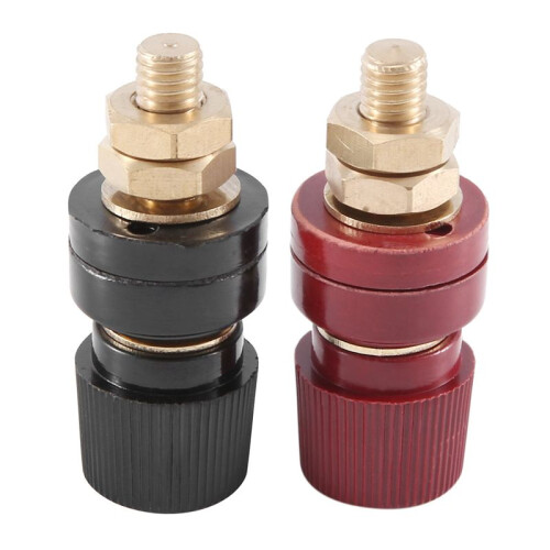 12Pcs Terminal Binding Post, 555 Type Brass Pillar Terminal Block M8 Thread Diameter Binding Post 220V-380V 200A 2
