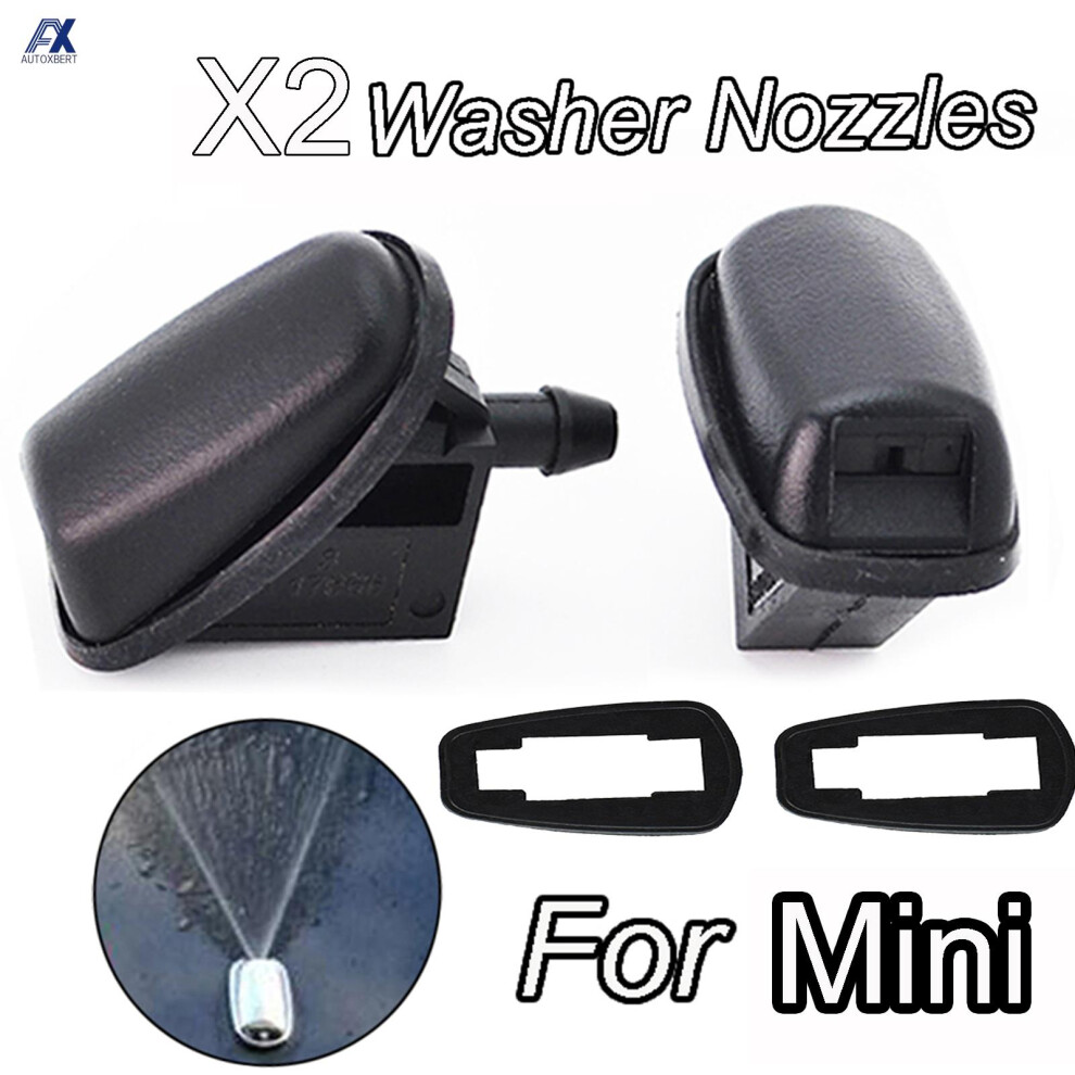 2X Front Windshield Windscreen Washer Jet Nozzles Sprayer For Mini Cooper One R50 R52 R53 Oe: 61667061614 61667061611 6935161460070