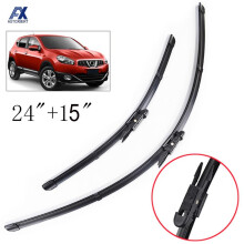 Frontviskerblader for Nissan Qashqai J10 Nøyaktig tilpasning 2006 2007 2008 2009 2010 2011 2012 2013 Gummi 24"15"