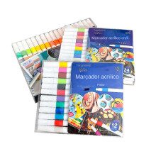 (Caneta marcador acrílico Caso azul [80 cores]) Seja laminado e caneta marcador apagável