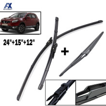 Sett front- og bakviskerblader for Nissan Qashqai J10 2006 2007 2008-2013 Frontrute frontrute bakvindu 24" 15" 12"