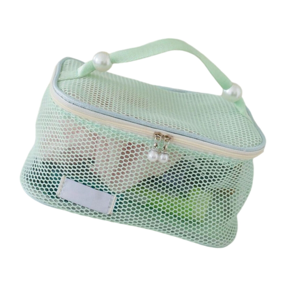 Green Trendy Cosmetic Storage Pouches Ample Space Breathable