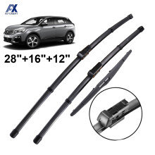 Frontrutevindusviskerblad sett Sett for frontvinduet bakrute for Peugeot 3008 MK2 2017 2018 2019 2020 2021 Vindusviskere 28" & 16"& 12"