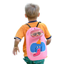 Swim Bag for Kids Drawstring Gymsack Dry Wet Separated Pink For Outdoor Hiking Camping Travel