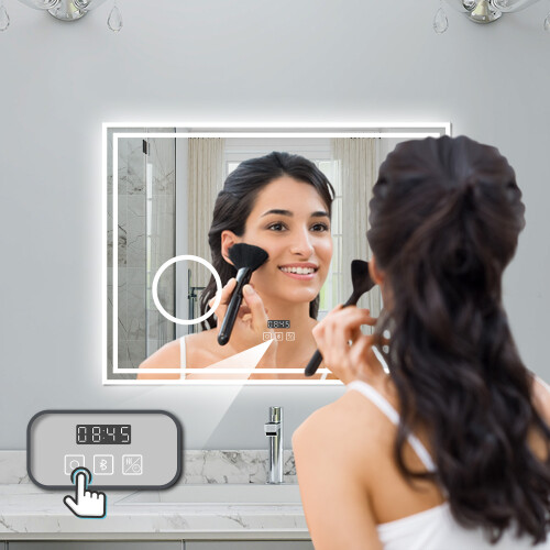 1000x600mm 3 Color Bluetooth LED Bathroom Mirror 1