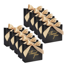 Boîte de fête en papier ornée de feuille-Ceinture en or noir