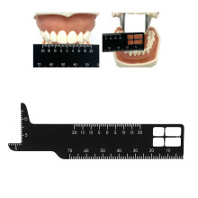 Righello di misurazione per ponti dentali in metallo Strumento medico a doppia faccia per odontoiatria