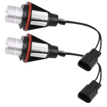 Angel Eyes 8000K Amber Halo Lights For BMW 5 6 7 Series E39 E53 E60 E63 E64 E66 E87 X3 X5 Pack Of 2 Black