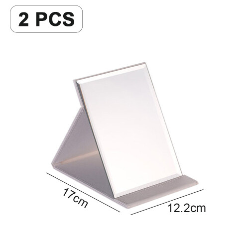 Adjustable Rectangular Ultrathin, Leather Exterior For Backpacks And Makeup Bags, Clearly Hd Mirror, Double-layer Edging, Durable Waterproof 1