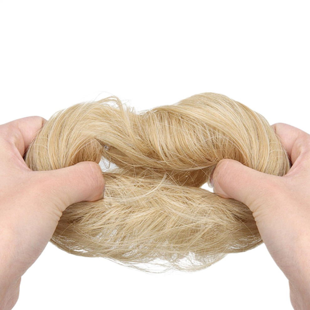 Unisex Hair Pieces For Updos Synthetic Donut Bun Extension Messy Style Hairpieces Donut Scrunchie Updo Ponytail