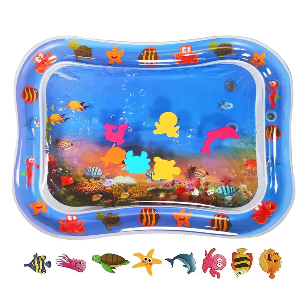 Fish Shape Design For Interactive Play, Leak-Proof Water Mat Supporting Baby Motor Skills, Sensory Development Mat For Infants And Toddlers Ideal For