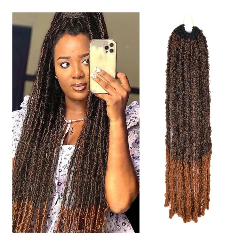 Unisex Butterfly Locs Crochet Hair 1 Pack Soft Prelooped Pretwisted Crochet Braids 12 Inch Color T30 Easy Installation