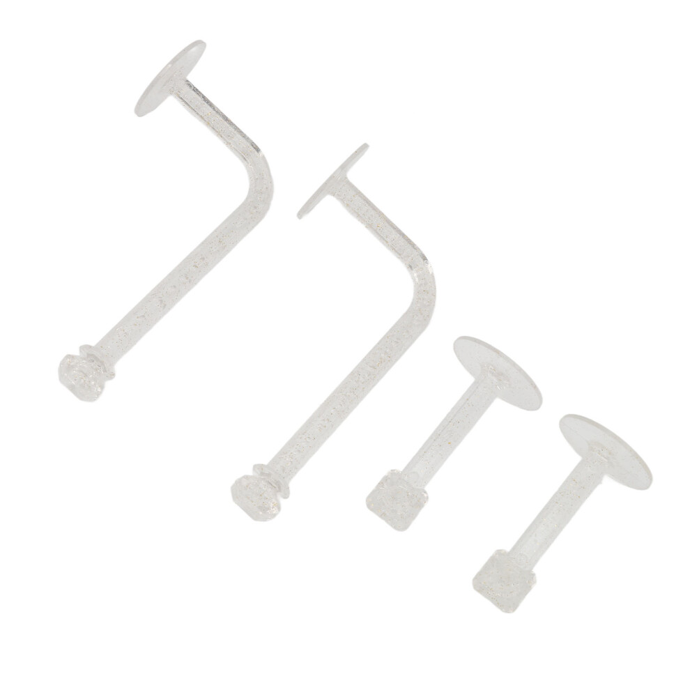 Organize Hairbands with 4pcs Clear Glitter Adhesive Wall Hooks