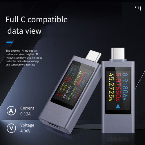 Δοκιμαστής φόρτισης τηλεφώνου 240W USB C Meter Ανίχνευση φόρτισης σε πραγμα