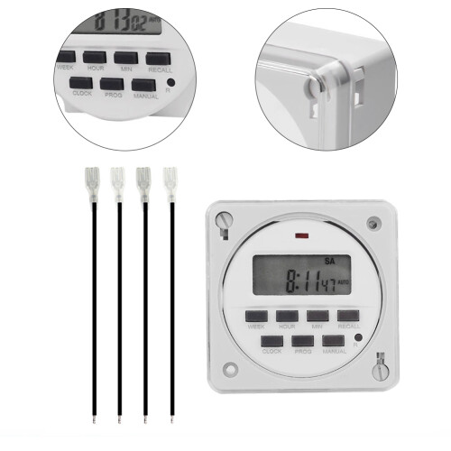 CN101A LCD Timer Switch for Street Lights and Billboards Programmable 16 On/Off Settings Rechargeable Battery Backup