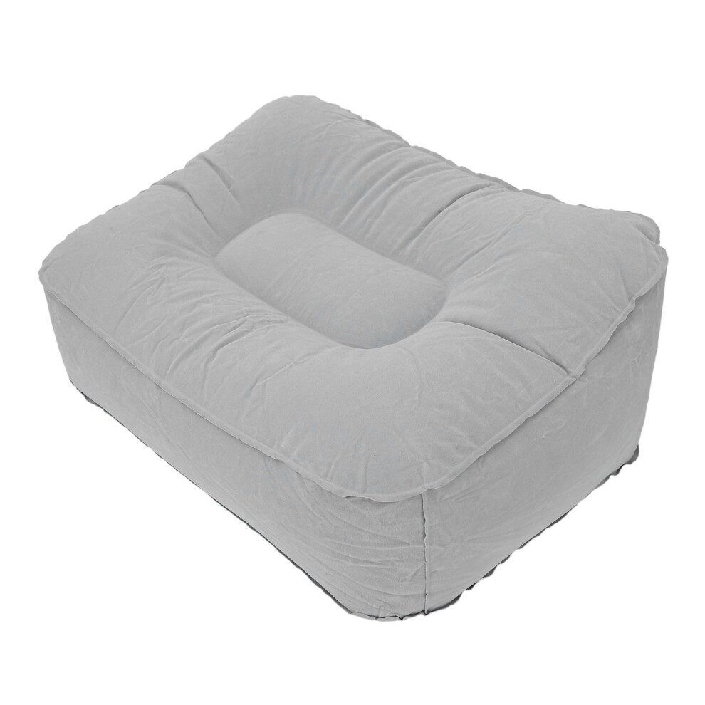 Inflatable PVC Flocking Travel Foot Rest Pillow for Airplane Comfort Portable