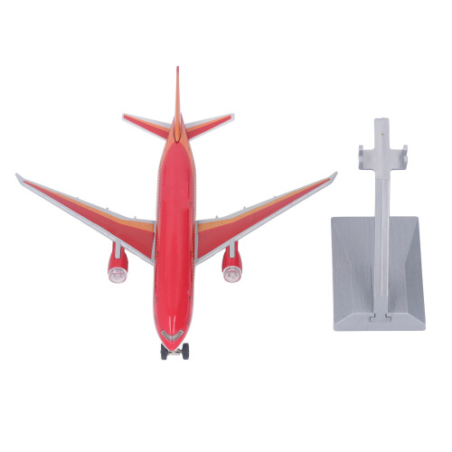 Alloy Pull Back Airliner Toy with Sound & Light - Red Model, Diecast 1