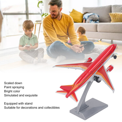 Alloy Pull Back Airliner Toy with Sound & Light - Red Model, Diecast 2