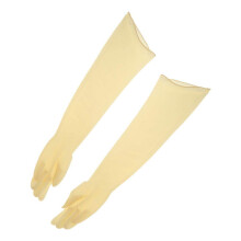 Industrial Anti Acid Alkali Rubber Gloves 70cm Yellow 700x160x1.0mm, Lightweight Chemical Resistant Work Gloves