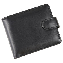Mens Wallets UK RFID Blocking Leather Minimalist Bifold Wallet With Coin Pocket, ID Window, 8 Card Slots Black