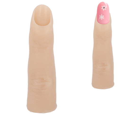 High Simulation Bendable Silicone Nail Practice Finger for Training