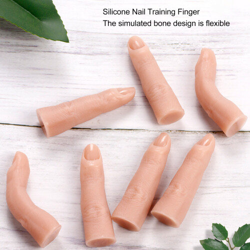 High Simulation Bendable Silicone Nail Practice Finger for Training 2