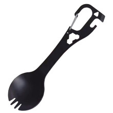 Stainless Steel Spork Camping Utensil 5In1 With Spoon Fork Bottle Opener Can Opener Portable Outdoor Cooking Gear