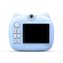 Appareil photo pour enfants avec objectif pivotant à 180-Bleu