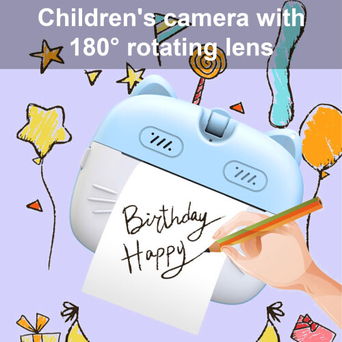 Child Friendly Camera with 180 Flip Lens for 2-Pink 2
