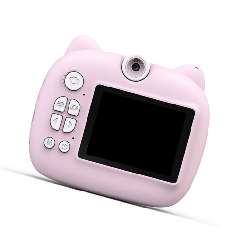 Instantanés avec caméra rotative à 180 pour enfants,-Rose