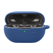 Étui de rangement pour écouteurs, boîtier à peau-bleu foncé