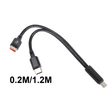 2 USB C Charging Cable Charge Two Devices-0.2m Black