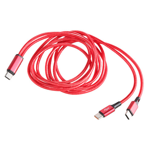 USB C Fast Charging Cable USB C to 2 USB C Male-0.2m Red