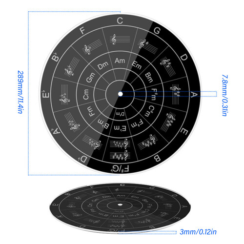 Acrylic Turntable Mat for Records Precise Machined 11.4inch 2