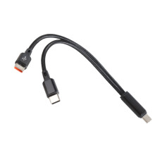 Snelle USB C naar 2 C splitterkabel voor het opladen-1,2 m Zwart