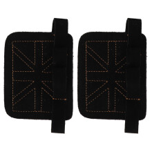 Doppelschichtige Rindsleder-Gym-Pads 4-Finger-Handschuhe für Workout Schwarz
