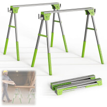 Sawing Horse Log Workbench 1200kg Weight Capacity Folding Portable Saw Horse Jointer and Table Saw Compatible Green