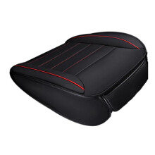 Car Seat Cushion PU Leather Winter Heat Pad Breathable Comfort with Dual Pockets Black Universal