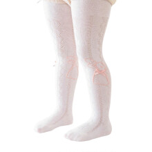 (XXXL,bunny bow)Bowknot Fishnet Leggings for 3-12Years Girl Spring Hollowed Socks Breathable Stretchy Tights Kids Dress Long Stockings pink heart XL