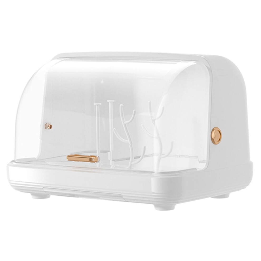Baby Bottle Drying Rack with Dustproof Lid, Vertical Storage Organizer, Detachable Drain Tray