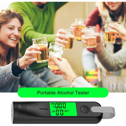 Accuracy USB Rechargeable Breathalyzer with LED Display Quick Response Alcohol Tester Black 2