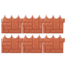 Polyurethane Texturing Mat, Interlocking Landscape Edging for Outdoor Garden Balcony Yard Walkway, 6PCS Durable PVC Lawn Edging Border Does Not