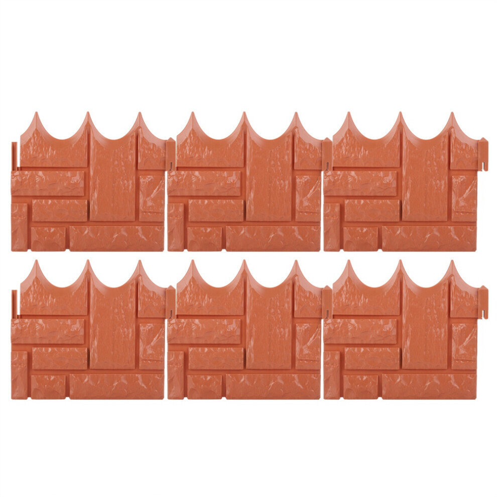 Polyurethane Texturing Mat, Interlocking Landscape Edging For Outdoor Garden Balcony Yard Walkway, 6Pcs Durable Pvc Lawn Edging Border Does Not 9138057304466